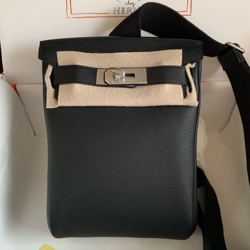 High Quality Replica Hermes Hac a Dos PM Backpack in Black Clemence Leather $ 499 USD